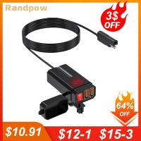 Randpow Waterproof 12V Motorcycle USB Socket Voltmeter Display Power Supply Adapter QC 3.0 USB Motorcycle Charger For Phone