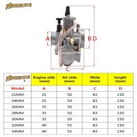 คาร์บูเรเตอร์ม่านแบนมอเตอร์ไซค์ Enduro สำหรับ Koso Keihin PWK 2T 4จังหวะเครื่องยนต์แข่งรถอะไหล่แต่งมอเตอร์ครอสลุยโคลน