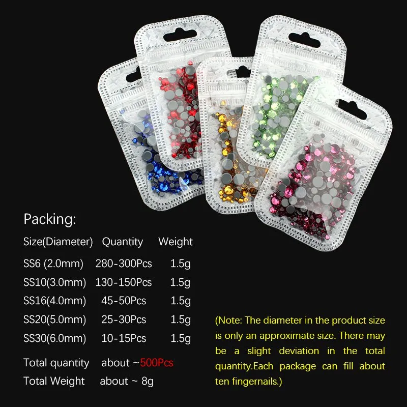 Hot fix Rhinestones Iron On Rhinestones For Clothes High Quality 500pcs SS6  SS10 SS16 SS20 SS30 Crystal AB Hot back Glass Stone