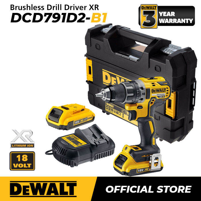 Dewalt XR Brushless Drill Driver / Bor Obeng Baterai 18Volt DCD791D2 ...