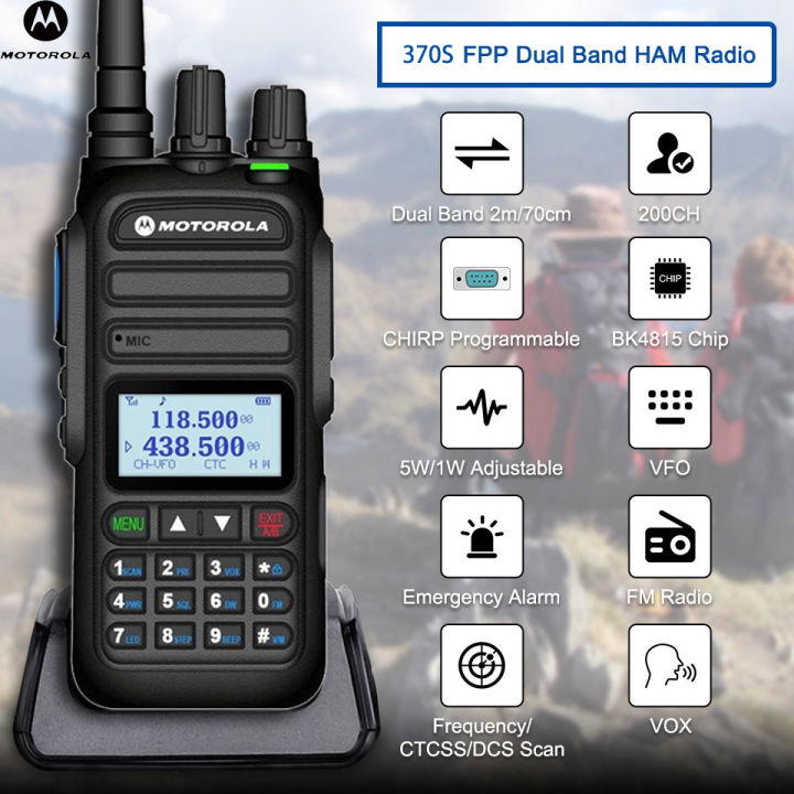 Motorola 370S Radio Walkie Talkie High-Power UV Dual-Level Flight ...