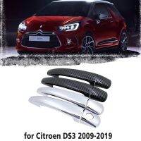 Black Carbon Fiber Car handle Or ABS Chrome Door Handles Cover for Citroen DS3 DS 3 2009 2019 Car Accessories Styling 2010 2011