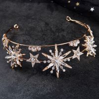 ERALEN เงางาม แฟรี่ ควีนไซส์ อารมณ์ที่ดี Star tiaras สง่างามเรียบหรู เจ้าหญิงสำหรับเด็ก Rhinestone Tiara มงกุฎคริสตัล มงกุฎเจ้าสาวมงกุฎ เครื่องประดับผมแต่งงาน