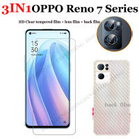 OPPO Reno 5 5G (3IN1) ปกป้องหน้าจอกระจกเทมเปอร์Fullหน้าจอ + ฟิล์มไฟเบอร์ + ฟิล์มเลนส์สำหรับOPPO Reno 5 5G