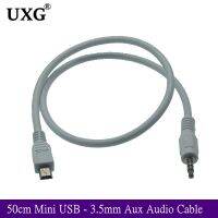 50cm Mini USB - 3.5mm Aux Audio Cable 5Pin Mini USB B Male to 3.5mm Aux Male Jack Audio Wire Cables