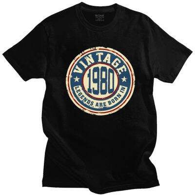 ▪♗∏ COD Vintage Legends Are Born In 1980 T-Shirt Men 40Th Birthday 40 Years T Shirt 80S Anniversary