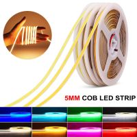 UltraThin 5mm COB LED Strips lights 12V/24V RA90 High Density Flexible Dimmable led strips lights for room Decor Lighting 16.4FT LED Strip Lighting