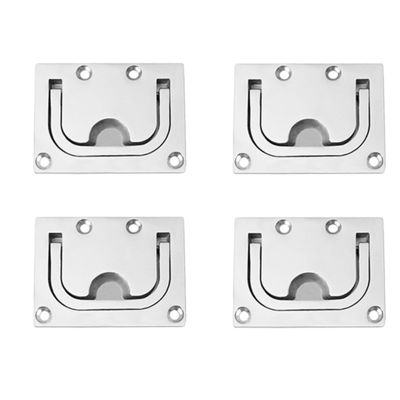 4PCS Stainless Steel 316 Flush Lift Handle Flush Hatch Lift Ring Hatch Pull Handle Locker Cabinet Boat Marine Hardware