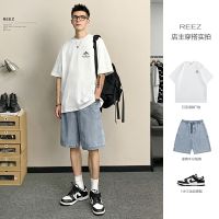 ✿☼❁ [The owner wears it] Summer retro washed denim shorts mens Japanese style loose straight five-point pants tide