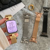 Magnetic Women Gold Wristband for Apple Watch Band 8 Ultra 49mm 7 SE 6 5 4 3 41 45 38/42 44 40MM Strap For iWatch Lady Bracelet Straps