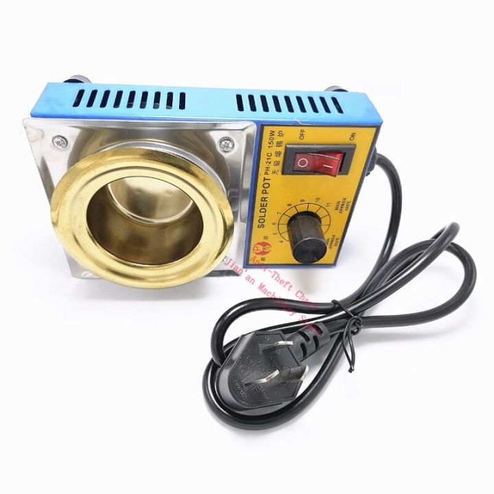 gregory-150w-220v-มินิบัดกรีหม้อเคลือบไทเทเนียมสแตนเลสบัดกรีหม้อบัดกรีปรับอุณหภูมิได้ขนาดกะทัดรัดสำหรับเชื่อมและบัดกรี-mini-lead-free-soldering-pot-temperature-adjustable-solder-bath-for-welding-and-s