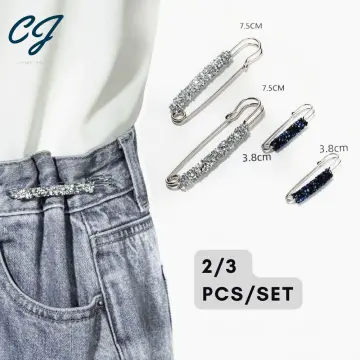 3PCS Adjustable Waist Buckles Pant Waist Tightener Jean Buttons Pins Waistband  Tightener Pants Clips for Waist