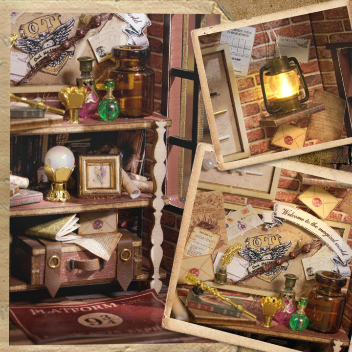 cutebee-f32-ร้านเวทมนตร์แฮร์รี่-พอตเตอร์-บ้านตุ๊กตา-diy-โมเดลบ้าน-3dทำด้วยไม้-บ้านของเล่น