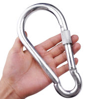 กษัตริย์ 12 14 16 18 20 กลางแจ้ง carabiner ตะขอประกันความปลอดภัยเหล็กชุบสังกะสี ขนาดใหญ่สปริงแหวนเข็มกลัด