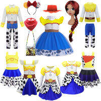 ฮาโลวีน Masquerade Girls Jessie เครื่องแต่งกายฤดูร้อนภาพยนตร์เด็ก Woody Dress Up คริสต์มาสสีเหลืองเสือดาวพิมพ์ชุดปาร์ตี้...