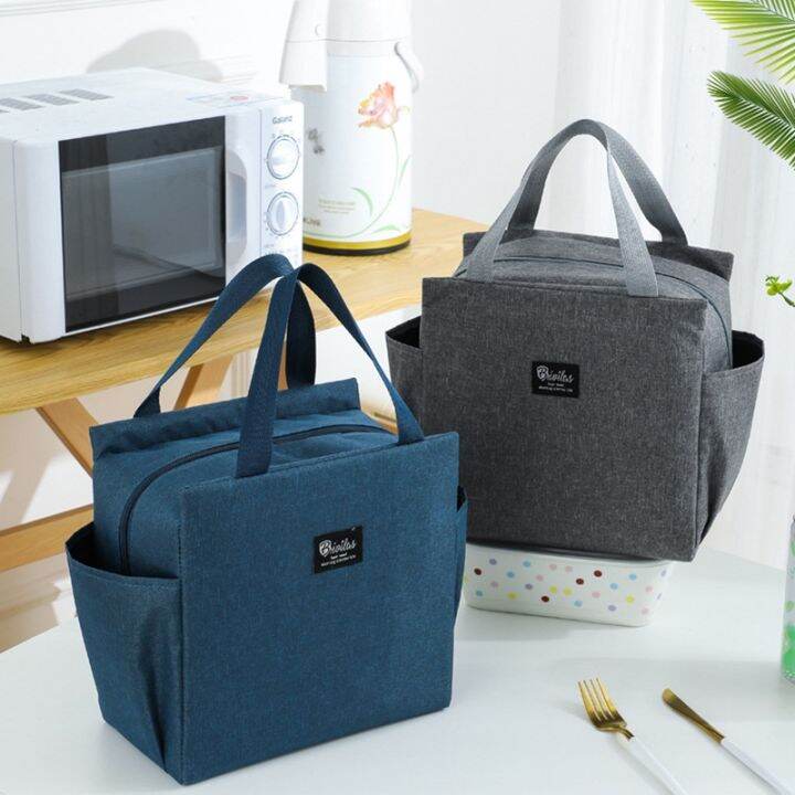 solid-color-lunch-bags-large-capacity-double-side-pockets-handbag-picnic-food-storage-bag-heat-insulation-lunch-box-bag-oxford