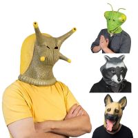 Snail Slug Full Face Cosplay Animal Mask Halloween Latex Full Funny Happy Face Cosplay Props Fancy Party Mask Costume