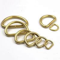 ❇ 2Pcs Solid Brass D Rings Buckles for Bag Strap Belt Purse Webbing Dog Collar 10-38mm Inner Width Leather Craft DIY Accessories