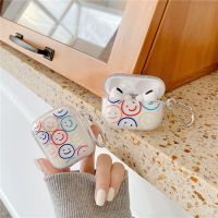 ✌ Apply AirPods case apple 3 cartoon smiling face set of TPU transparent soft shell pro2 headsets protection shell cases coloured