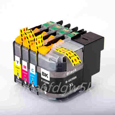 Compatible  4 Pack LC669XL BK LC665XL C LC665XL M LC665XL Y Full Set Print Ink Cartridge for Brother MFC-J2320 MFC-J2720 Color Inkjet Printer - LC669 XL Black LC665 XL Cyan Magenta Yellow ( High Capacity / High Yield Replacement for LC663 )