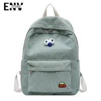ENV กระเป๋าเป้สะพายหลังผ้าลูกฟูกยาว,กระเป๋าเป้นักเรียนสไตล์เกาหลีเทรนด์ใหม่กระเป๋านักเรียนประถม