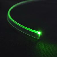 Soft Dia.3mm clear T-type Skirt Side Glow Fiber Optic Cable light w/side ribbon Interior PMMA Car Flexible mounting Decor RGB