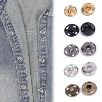 10PCS Jeans Buttons Replacement 17mm No Sewing Metal Button Repair