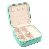 Portable Jewelry Storage Box Travel Organizer Case Leather Storage Earrings Necklace Ring Jewelry Organizer Display