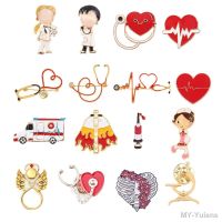 ✣ﺴ  New Medicine Brooch Pin Stethoscope Electrocardiogram Microscope Shaped Doctor Lapel Jewelry