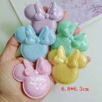 【CC】✔♦◑  10pcs Cartoon characters Padded Appliques Bow Children Hair Accessories Sewing Supplies