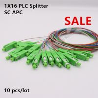 Free shipping 5/10 PCS/Lot 1X16 PLC Fiber Optic Splitter Color SC/APC SM 0.9mm G657A1 PVC 1m FTTH Fiber Optic Splitter Unequal