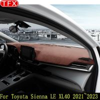 ♠ Flannel Car Dashboard Cover Mats For Toyota Sienna Le Xl40 2021 2023 2022 Dash Board Mat Carpet Pad Sunshade Cushion Anti-Uv Rug