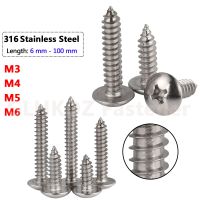 M3 M4 M5 M6 TA Mushroom Truss Head Self Tapping Wood Screw Phillips Cross Recessed Bolt 6mm-100mm A4 Marine 316 Stainless Steel Nails Screws  Fastener