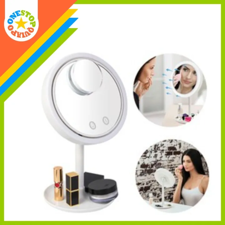 OSQ 5X Magnifying Mirror Lighted Makeup Mirror With Fan Lazada PH