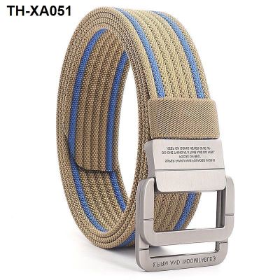 Korean version of nylon belt mens tactical sports outdoor alloy double ring buckle