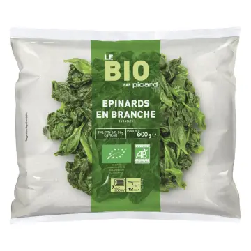 Epinards en branches surgelés - Picard - 600 g