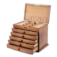 【hot】♈❁۞  Drawer Jewelry Organizer Storage Chinese Large Capacity Wood Necklace Earrings