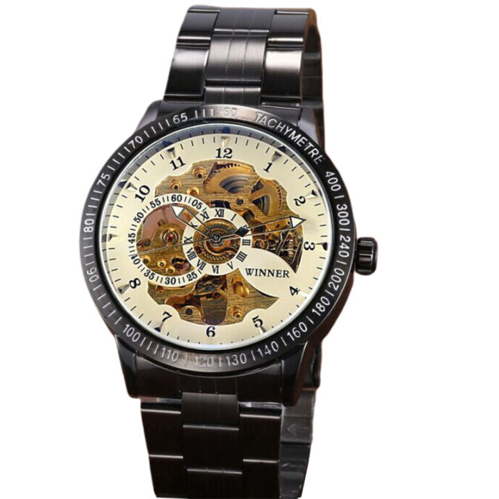 xinsu-นาฬิกาข้อมือหน้าปัดสแตนเลสสตีลลายโครงกระดูก-นาฬิกากลไกอัตโนมัติสำหรับสุภาพบุรุษ