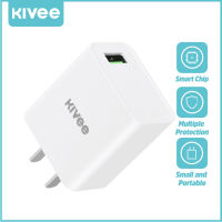 Kivee หัวชาร์จ Fast Charger QC3.0 18W หัวชาร์จเร็ว หัวชาร์ทไฟ สมาร์ทชาร์จสำหรับ USB พอร์ตชาร์จไว ที่ชาร์จแบต iPhone/iPad HUAWEI P30/Xiaomi/OPPO/VIVO/Samsung