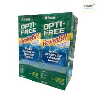 **แพคคู่** Alcon OPTI-FREE Replenish ขนาด 300 ml. น้ำยาล้างคอนแทคเลนส์ น้ำยาทำความสะอาดคอนแทคเลนส์