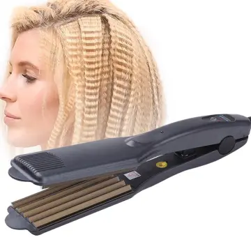 Professional Feel Hair Crimper Electric Ceramic Corrugated Hair Crimper  Curler Straightening Iron Wide Plates Waver Corn