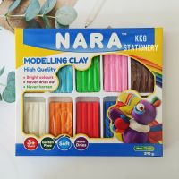 NARA Modelling Clay ดินน้ำมันไร้สารพิษแบบกล่อง ไร้สารกลูเตน (10สี 240 กรัม แถมมีด) ดินน้ำมันสำหรับเด็ก