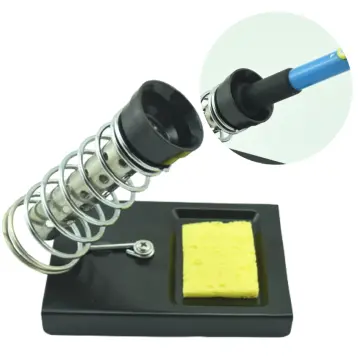 Soldering Iron Holder,Soldering Iron Stand Spring Holders Support Solder  with Brass Wool Soldering Tip Cleaner and Cleaning Sponge