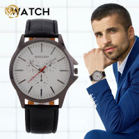 POS Men S Multifunction Quart Watch Minimalist 8MM Ultra Slim Dial Thickness Date Men S Quart Watch Minimalist Multifunction Ultra Slim Dial Thickness Date Large Face With Leather Strap 8MM Sport Watch 【จัดส่งที่รวดเร็ว】