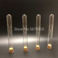 200pcs/lot 10x75mm Lab Glass Test Tube with Cork Stoppers Laboratory School Educational Supplies