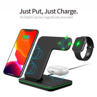 DCAE 3 In 1 Wireless Charger Stand 15W Fast Charging สำหรับ 13 12 11 XR XS X 8 7 Pro Charge Dock Station