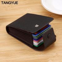 TANGYUE Men Credit Card Holder Leather Purse for Cards Case Wallet for Credit ID Bank Card Holder Women Cardholder and Coins Card Holders