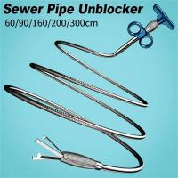 60/90/160/200/300cm Sewer Pipe Unblocker Snake Spring Pipe Grasping Tool Kitchen Bathroom Sewer Cleaning Tool Kitchen Accessory Traps Drains