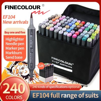 Finecolour EF104 12/24/36/48/60/72Colors High Quality Double-Head Alcohol Marker Pens Sketch Design Drawing Marker Art Supplies