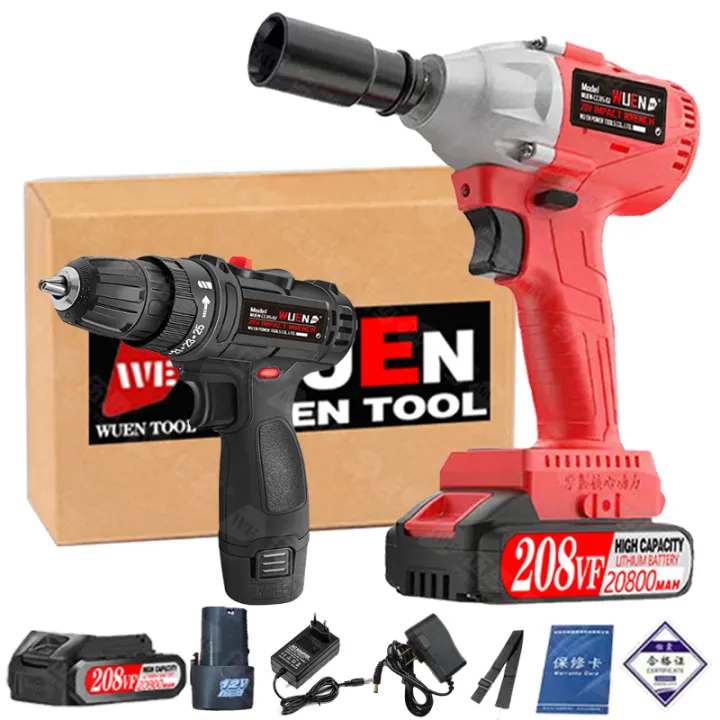 380NM impact wrench 12V cordless drill buy one get one free 1/2 inch